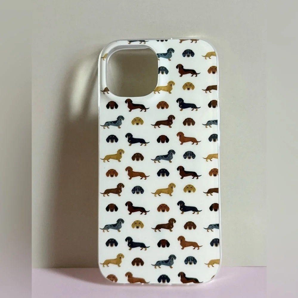 Dachshund Pattern Phone Case with MagSafe. For iPhone 16E, 15, 14, 13